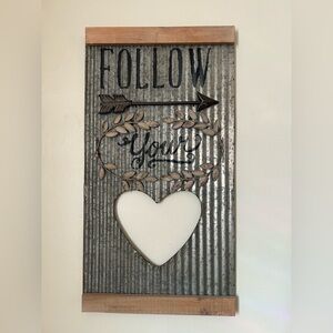 Rustic Metal Wall Art with Heart Cutout